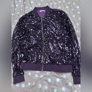 Purple sequin jacket large